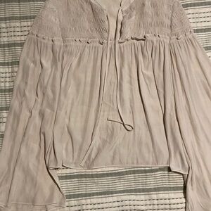 Ramy Brook cream Smocked Peasant Top